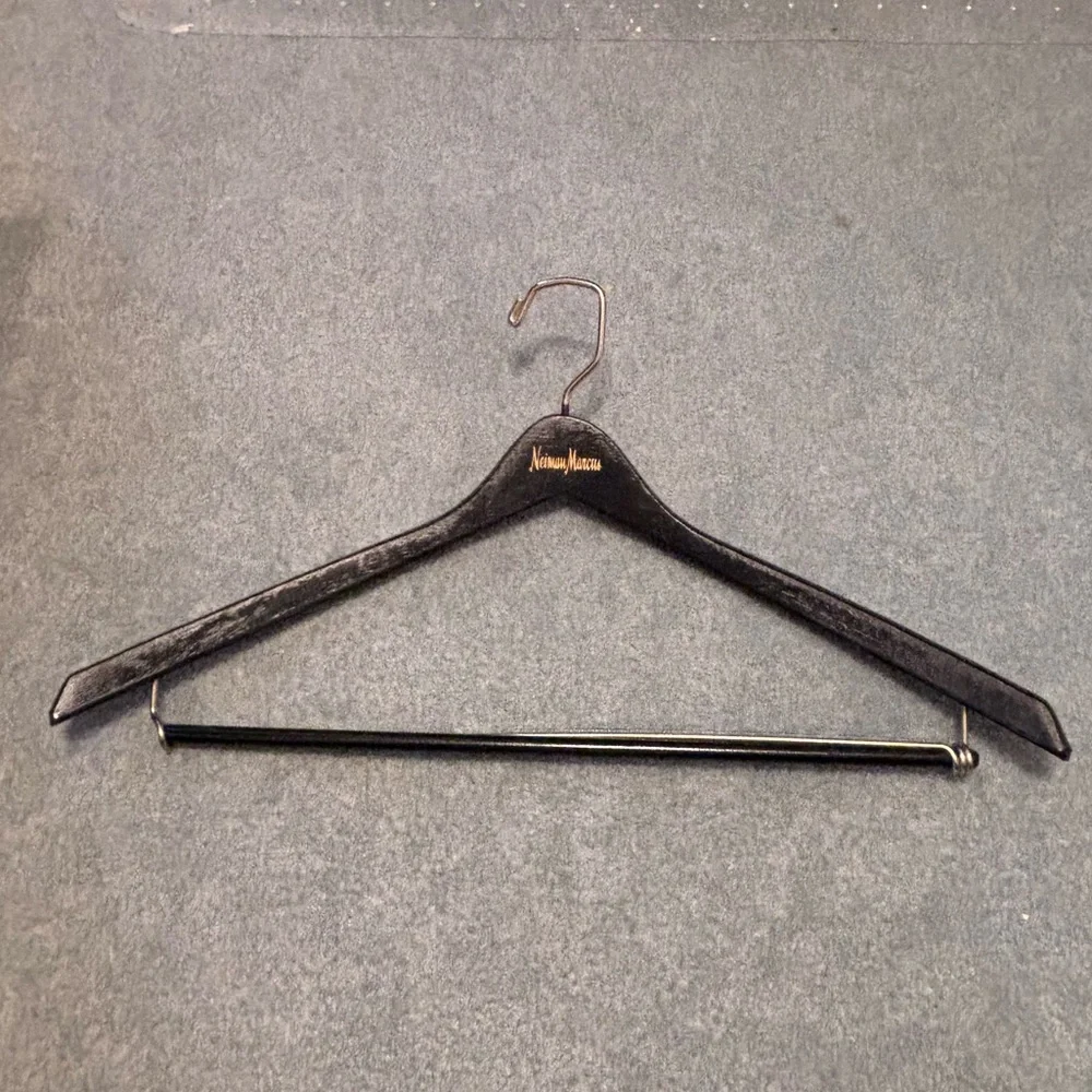 Neiman Marcus Vintage Black Wooden Hanger boutique display luxury closet